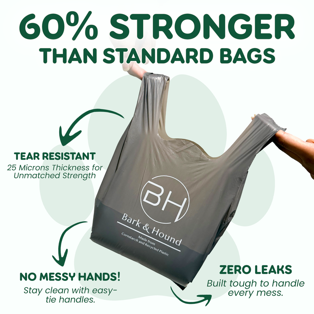 150 Ultra Strong Dog Poo Bags With Tie Handles