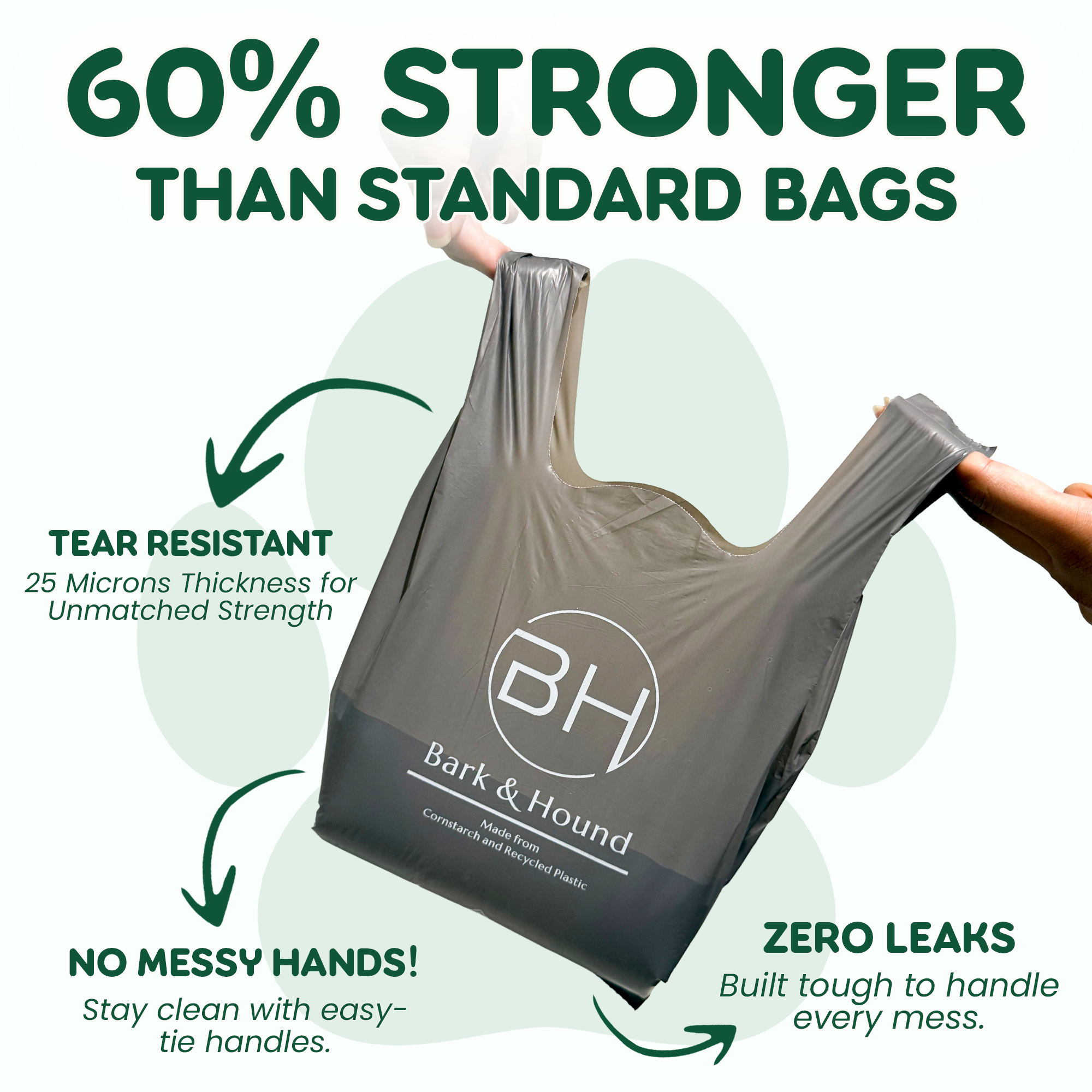 150 Ultra Strong Dog Poo Bags With Tie Handles