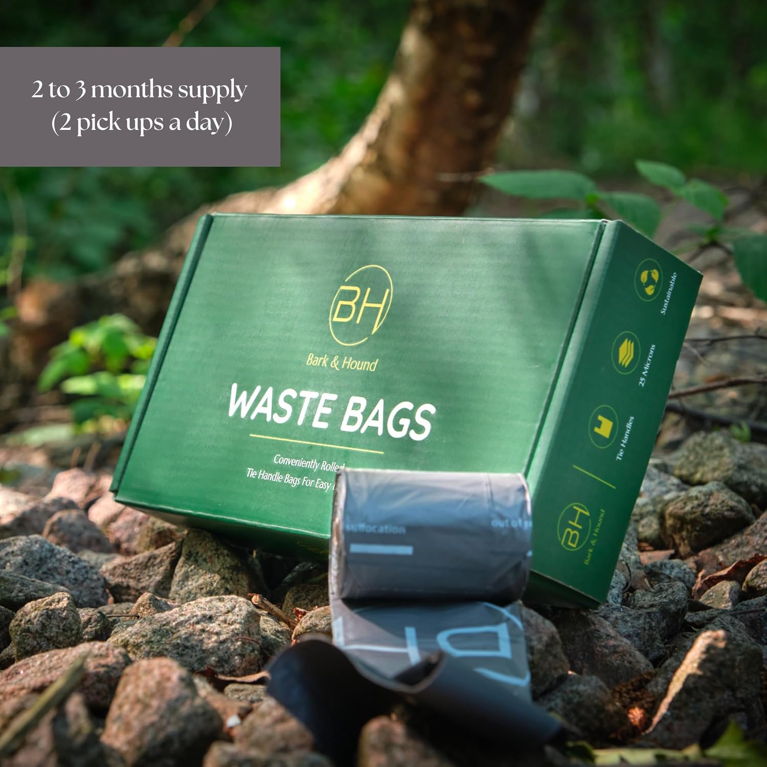 150 Ultra Strong Dog Poo Bags With Tie Handles